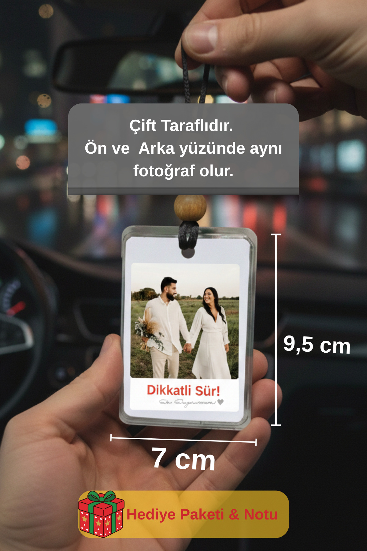 Fotoğraflı Araba Süsü, Dikiz Süsü, Kişiye özel Oto süsü, Araç Hediyesi, Sevgiliye Hediye
