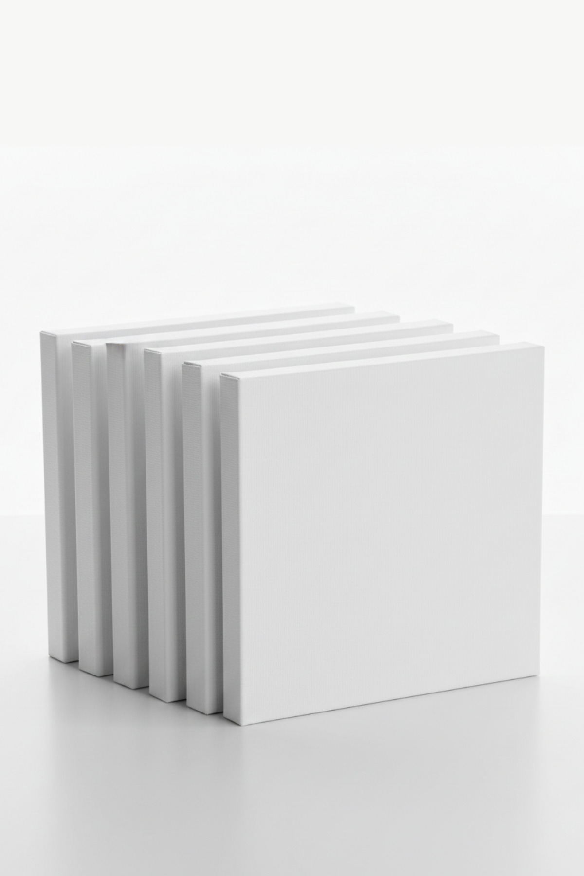 20x20 cm 5 Adet Astarlı Tuval Seti (Arkadan Zımbalı) Boş Tuval